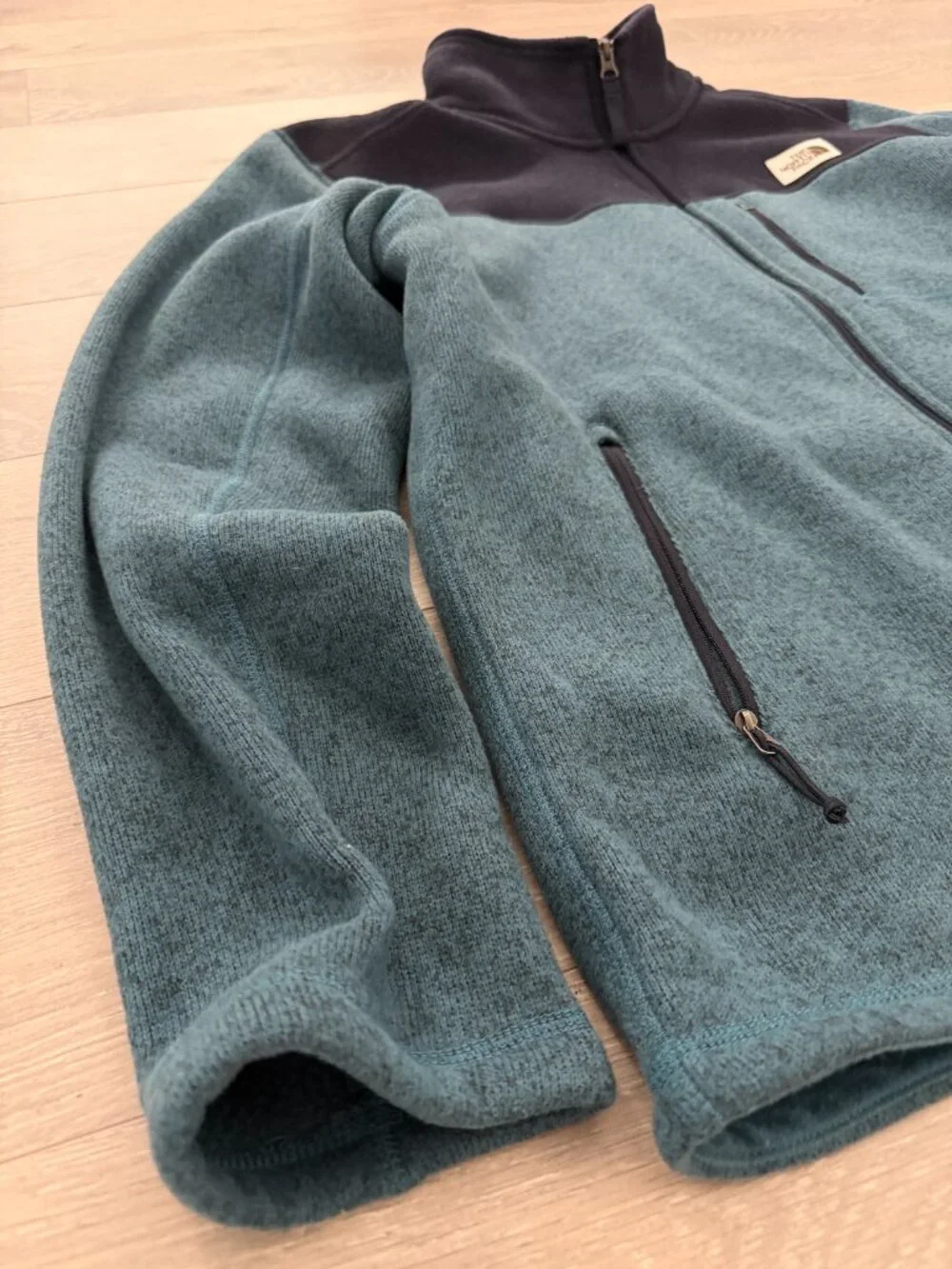 The North Face Gordon Lyons Full Zip Sweater Fleece Jacket Teal Men’s L